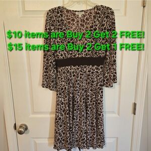 ENFOCUS BROWN & WHITE JERSEY DRESS SIZE 10